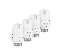 Paquete de 4 cabezales de válvula termostática para radiador M30 x 1.5, control de temperatura ajustable para sistemas de calefacción domést
