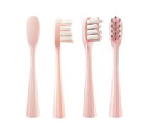 Paquete de 4 cabezales repuesto for cepillo dientes, compatibles con limpieza profunda y cerdas suaves(Deep clean Pink)