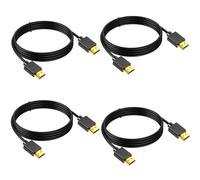 Paquete de 4 cables HDMI 4K de 4 pies, cable HDMI 4K blindado de alta velocidad HDMI a HDMI 2.0 con 4K @60Hz/2K @144Hz/1080P, HDCP 2.2, HDR, ARC para laptop, monitor, KVM, divisor, PS5, PS4, Xbox