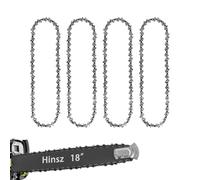 Paquete de 4 cadenas de motosierra de 18 pulgadas para barra de 45 cm, paso LP de 3/8 pulgadas, 62 eslabones de conductor, calibre de 0.050 pulgadas, se adapta a Husqvarna, Mac Allister, Bosch y más