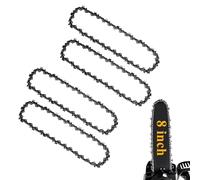Paquete de 4 cadenas de motosierra de 8 pulgadas para barra de 20 cm, 33 eslabones de transmisión, LP de 3/8 pulgadas, calibre de 0.50 pulgadas, motosierra de repuesto para Bosch, Ryobi, Black