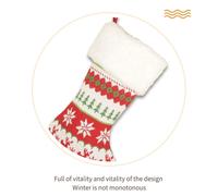 Paquete de 4 calcetines navideños clásicos de cuadros rojos tipo búfalo y calcetines con puños de piel sintética afelpada para la decoración