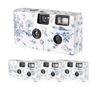 Paquete de 4 cámaras desechables para boda a granel con 17 fotos, cámara de un solo uso de 35 mm a granel con lente gran angular de flash para reuniones de novia, boda, viajes
