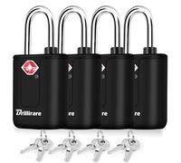Paquete de 4 candados de equipaje aprobados por la TSA, con llaves, candado de viaje, cerradura sólida e impermeable para maleta, irrompible, cerradura al aire libre para taquillas, bolsos, mochila