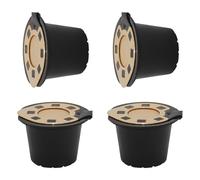 Paquete de 4 cápsulas de café con tapa de acero inoxidable, filtro recargable, accesorio de preparación de café, accesorios de máquina de espresso, cápsulas recargables