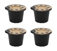 Paquete de 4 cápsulas de café con tapa de acero inoxidable, filtro recargable, accesorio de preparación de café espresso, accesorios para máquina de café