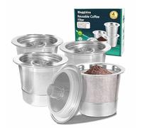Paquete de 4 cápsulas de café reutilizables K Cup para K: taza K recargable de acero inoxidable, filtro de café reutilizable para cafetera K e u r i g 1.0, permanente, ecológica, sin BPA (K Cups 1.0 x