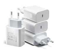 [Paquete de 4] Cargador USB C de 25W, Adaptador de Corriente USB C, Cargador rápido, Conector USBC PD 3.0, Adaptador de Corriente Universal Compatible con iPhone/Samsung/Google Pixel/iPad/Tabletas