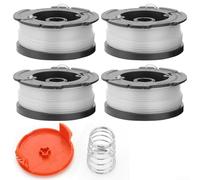 Paquete de 4 carretes de recortadora automática con cubierta y resorte para recortadoras Black and Decker GH400 GH500 ST6600 CST1000 MTC220 Cuidado del césped de jardín