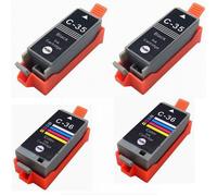 Paquete de 4 cartuchos de tinta Canon PGI-35BK y CLI-36