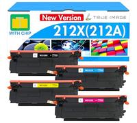 Paquete de 4 cartuchos de tóner 212X (con chip) compatibles con HP 212X W2120X 212A W2120A Toner Work para HP Color Enterprise M554dn M555dn M555x M554 M555 MFP M578 Series Ink (nueva
