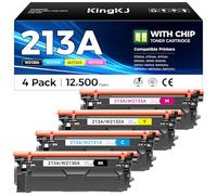 Paquete de 4 Cartuchos de tóner 213A con Chip compatibles con HP W2130A 213X W2130X con Color Laserjet Enterprise MFP 5700dn 5800dn 6700 6701dn 6801dn MFP 5800zf 6800zfsw 6800zfw+ 6800zfw+ 01ZFWW +