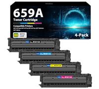 Paquete de 4 cartuchos de tóner 659A de repuesto para HP 659A W2010A W2011A W2012A W2013A Cartucho de tóner funciona con impresora láser a color Enterprise MFP M776 M856x M856dn M776z M776dn M776zs