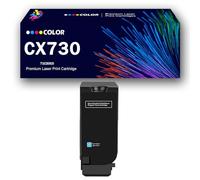 Paquete de 4 Cartuchos de tóner CX730 Cartuchos de tóner de Alto Rendimiento Piezas de Repuesto compatibles para impresoras Lexmark CS730de CS735de CX730de CX735adse CX737adzse,Cyan-Low Yield