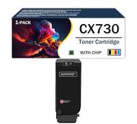 Paquete de 4 Cartuchos de tóner de Alto Rendimiento CX730 compatibles con los Modelos 71C2HK0 71C2HC0 71C2HM0 71C2HY0 para impresoras láser Lexmark CS730de CS735de CX730de CX735adse,Magenta-1Pack
