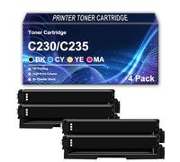 Paquete de 4 cartuchos de tóner de repuesto para Xerox C230 C235, 3000 páginas, cartucho de tinta negro, cian, magenta y amarillo de alto rendimiento para impresora C230 C235 (juego),4 Black-1Pack