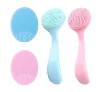 Paquete De 4 Cepillos De Limpieza Facial Suave Manual, Cepillo De Limpieza Facial Con Mango, Cepillo Exfoliante Facial, Depurador Facial De Silicona, Depurador Facial De Silicona (Azul, Rosa)