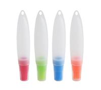 Paquete de 4 cepillos de silicona para untar con diseño de compresión para un control preciso del aceite y tapa a prueba de fugas, accesorios de parrilla de cocina, cepillo de aceite de silicona para