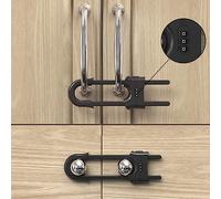 Paquete de 4 cerraduras de código para puertas corredizas de armario a prueba de niños, cerraduras de seguridad para armarios de bebé, cerraduras ajustables en forma de U para perilla, manija,