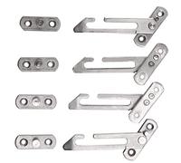 Paquete de 4 cerraduras restrictivas de ventana, gancho restrictor de ventana, cerradura de acero con tornillos..