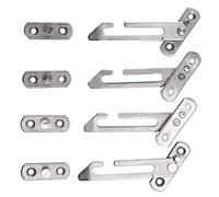 Paquete de 4 cerraduras restrictivas de ventana, gancho restrictor de ventana, cerradura de acero con tornillos.