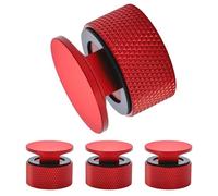 Paquete de 4 cierres de campana de soldadura de aleación de aluminio con arandelas de silicona antideslizantes, accesorios duraderos para casco (rojo)