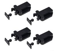 Paquete de 4 cierres de gabinete a presión para abrir, pestillo de liberación táctil ABS negro para puertas de cajones y armarios, no requiere asas