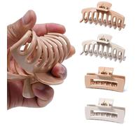 Paquete de 4 clips de nube, pinzas flexibles de silicona, antideslizantes, grandes y flexibles, pinzas suaves para el cabello fino y grueso, clip no extraíble (caqui oscuro, caqui claro)