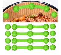 Paquete de 4 clips magnéticos de silicona para freidora de aire, hebillas resistentes al calor para forros de papel de hornear, tapetes seguros en la cesta para cocinar uniformemente, accesorios de