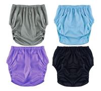 Paquete de 4 Cobertor Protector Pañal Adulto Reutilizable,Fundas de Pañal para Adultos para Incontinencia,Lavables y Impermeables Pantalones de Incontinencia(Color 1,XX-Large)