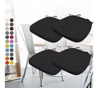 Paquete de 4 Cojines Antideslizantes para Silla con Lazos, cómodos Cojines de Asiento Lavables, diseño semicircular para decoración del hogar y el jardín, sillas de Comedor y Uso en ex