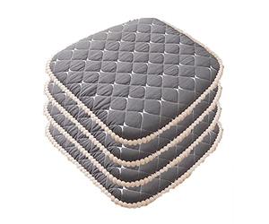 Paquete de 4 cojines antideslizantes para sillas de comedor, color gris a cuadros con lazos, 18 x 18 pulgadas, almohadillas para sillas de cocina para T y estilo moderno, ideal para comedor y