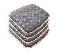 Paquete de 4 cojines antideslizantes para sillas de comedor con lazos, cojines para sillas de cocina en cuadros grises de 18 x 18 pulgadas, almohadillas de cocina para comodidad del comedor