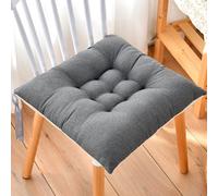 Paquete de 4 cojines de asiento gruesos antideslizantes con lazos, suaves, transpirables, para comedor, cocina, oficina, jardín, escuela y patio