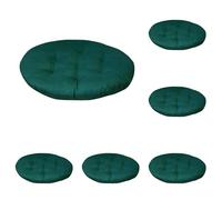Paquete de 4 Cojines para sillas, Redondos, de 40 cm, de algodón Grueso, para Uso Interior y Exterior, cómodos y Elegantes (Juego de 6, Color Verde).