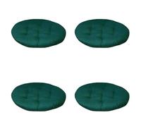 Paquete de 4 Cojines Redondos para sillas, Almohadillas de algodón de 40 cm de Grosor para Uso Interior/Exterior, Cojines cómodos para sillas (Verde)