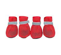 Paquete de 4 cómodas Zapatillas de Deporte para Cachorros, Tela, Peso Ligero, Zapatos para Perros de Verano, Lesiones Durante Actividades Aire, Botas para Perros Transpirables
