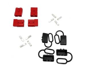 Paquete de 4 conectores Anderson de Offgridtec con tapa protectora contra el polvo para cables de 6AWG, compatibles con Anderson SB50, pines de contacto seguros, conector de plástico robusto de 50A