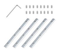 Paquete de 4 conectores de pista de línea recta con tornillos de aleación de aluminio de 180 mm, junta de sección de extrusión interior, juego de conectores interiores