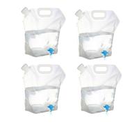Paquete de 4 contenedores de agua plegables de 10 litros con grifo, bolsa de agua potable portátil, contenedor de agua para automóvil para deportes al aire libre, senderismo, camping, barbacoa,
