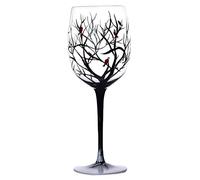 Paquete De 4 Copas De Vino Con DiseñO De áRbol De Las Cuatro Estaciones, Pintadas A Mano, Con Hojas De OtoñO Y Flores De Colores(Winter A)