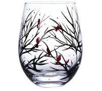 Paquete De 4 Copas De Vino Con DiseñO De áRbol De Las Cuatro Estaciones, Pintadas A Mano, Con Hojas De OtoñO Y Flores De Colores(Winter B)