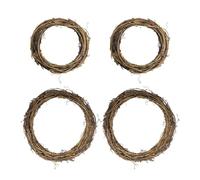 Paquete De 4 Coronas, Corona De Ratán para Puerta De Entrada, Decoración Artesanal DIY, Adornos Navideños Coles, Decoración De Corona De Ratán