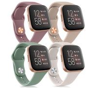 Paquete de 4 correas de silicona compatibles con Fitbit Versa 2 / Versa/Versa Lite/Versa SE, correas suaves clásicas de repuesto para mujeres y hombres (4 unidades C)