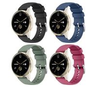 Paquete de 4 correas de silicona de 18 mm para Garmin Venu 3S / Vivoactive 4S / Venu 2S / Vivomove 3S, correas de repuesto deportivas suaves para Garmin Forerunner 255S / 265S Smartwatch, negro, azul