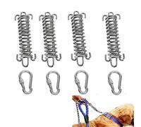 Paquete de 4 correas elásticas de metal para perro, accesorio de cable de amarre para perro, resorte de correa de perro que absorbe los golpes para perros medianos y grandes, entrenamiento de