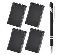Paquete De 4 Cuadernos Impermeables, 1 Rotulador Negro, Cuaderno De Bolsillo Impermeable, Cuaderno De Espiral, Cuaderno Reportero, Adecuado Para Oficinas Al Aire Libre Y Grabación Bajo La Lluvia