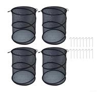 Paquete de 4 cubiertas de protección para plantas desplegables, red de malla plegable con estacas para heladas, plagas y viento, escudo portátil de invernadero de 13 x 19.7 pulgadas (blanco)