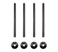 Paquete de 4 cubiertas y collares para tuberías de radiador, mangas de PVC negro de 300 mm x 15 mm con anillos, ribete de silicona gruesa para calentar tuberías de gas de agua