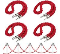 Paquete de 4 cuerdas de cola de control de multitudes, nailon con hoo para eventos, 274 cm, ideal para fiestas, conventos y eventos al aire libre